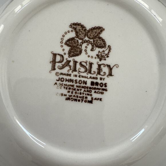 Vintage Johnson Brothers Paisley Cereal Bowsl Set of 3 Ironstone Made in England - Picture 6 of 11